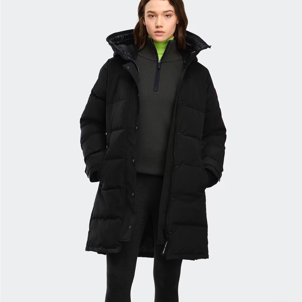 Canada Goose Shelburne Black Puffer Jacket with Fur Trim